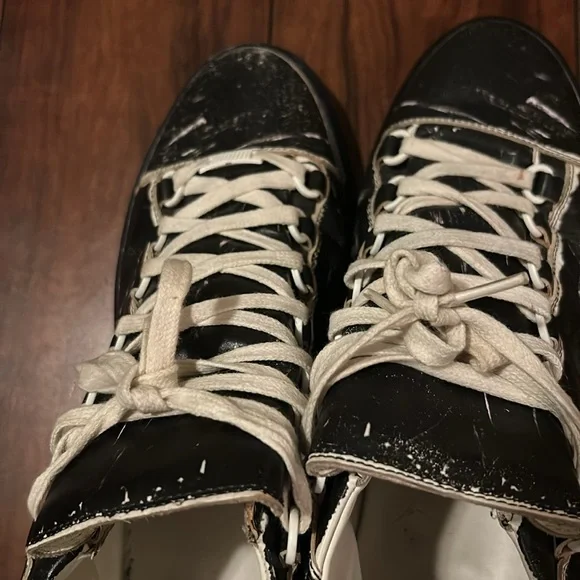 Balenciaga Arena Leather High-Top Sneakers Trainers Shoes Trainers Distressed 42